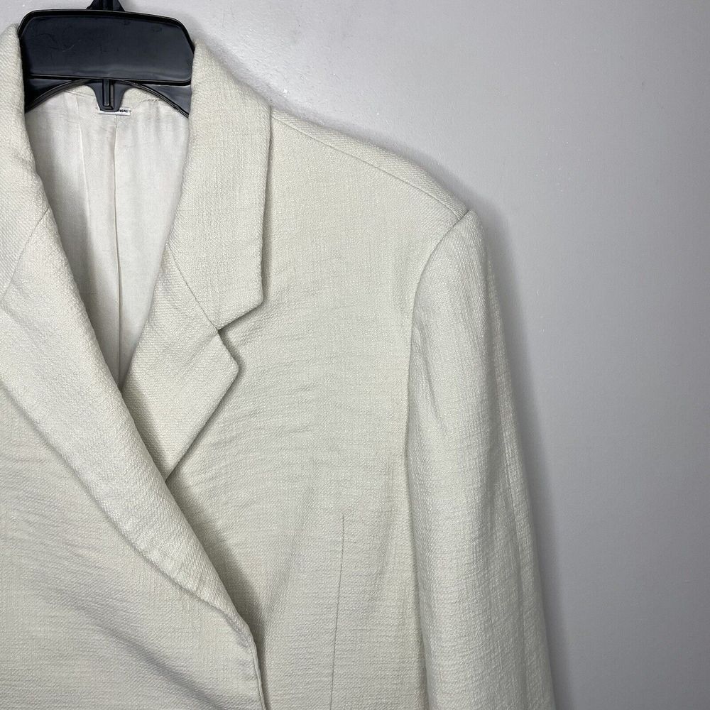 TOTEME Blazer Womens Small S Cream Loreo Oversized Boyfriend Jacket Textured - Picture 3 of 9